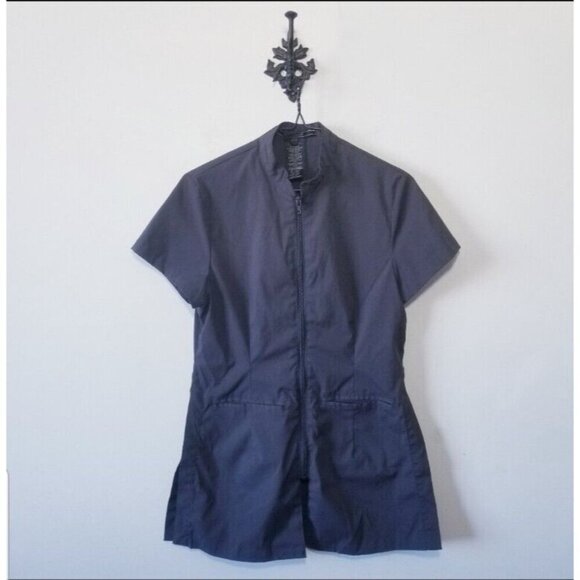 Noel Asmar Womens Grey Sienna Tunic Scrub Full Zip Top Size XS - Picture 2 of 4